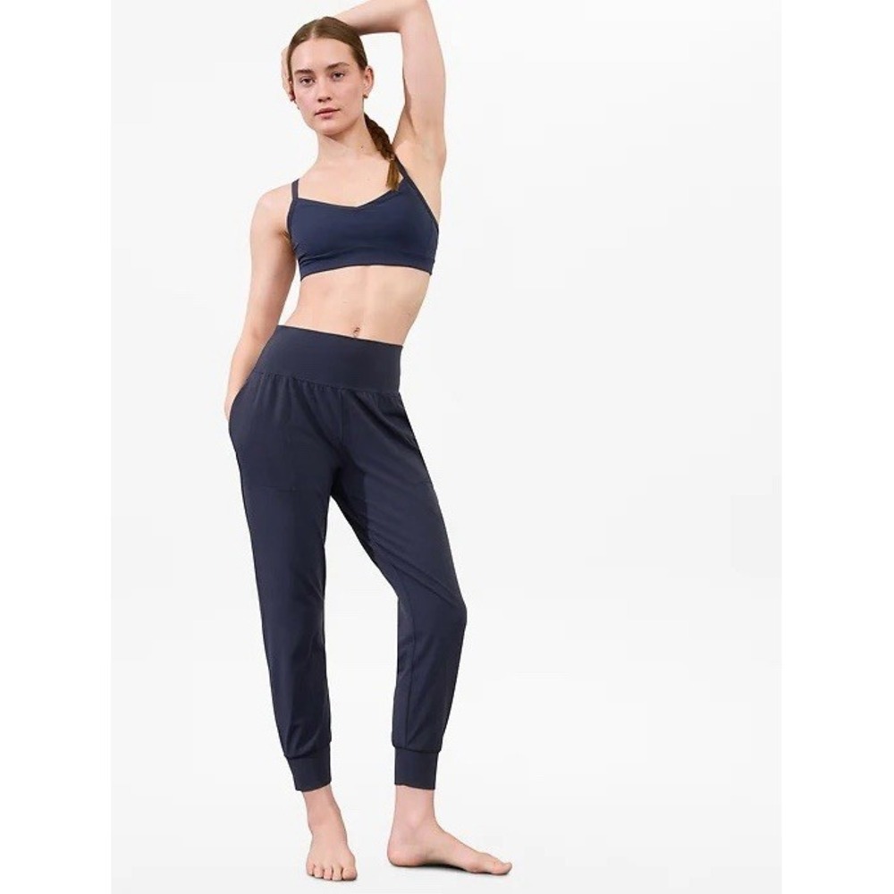 Athleta Salutation High Rise Jogger Pants‎ Women's Powervita Sz Small Navy Yoga